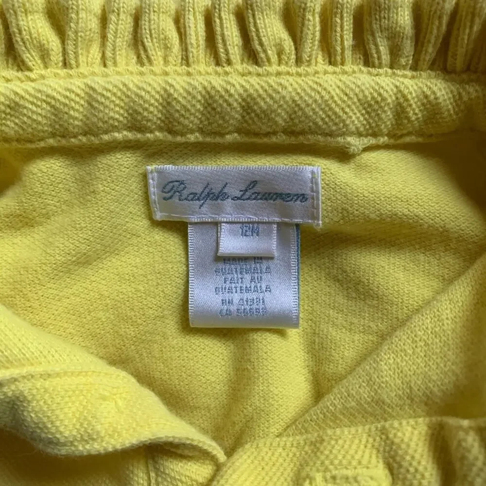 Ralph Lauren Cap Sleeve Ruffle Polo Dress Yellow Size 12m 12 months